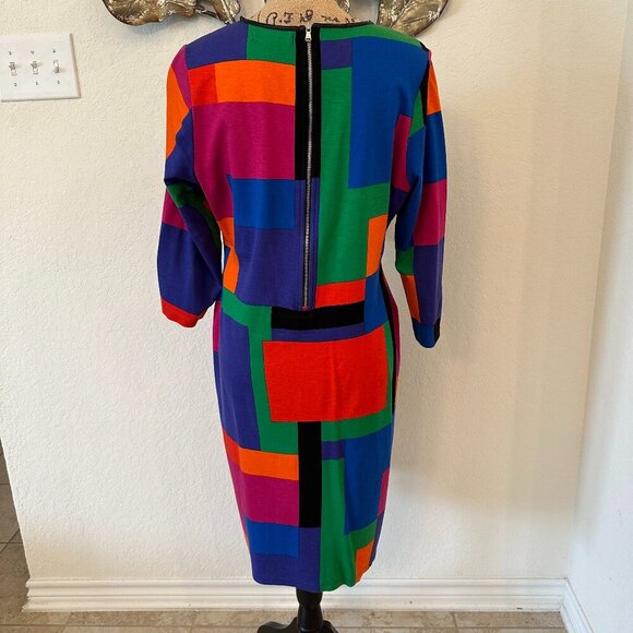 Lauren Ralph Lauren Colorblock Geometric Print Sheath Dress - Picture 3 of 6